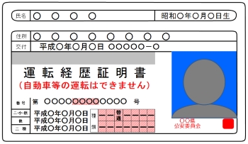 イラスト：運転経歴証明書のイメージ