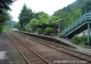 写真：沢入駅上り線プラットホーム