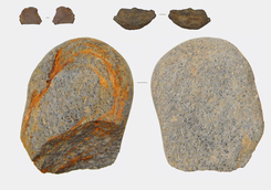 写真：出土した旧石器時代の石器