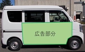 写真：軽貨物車の広告部分