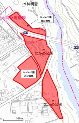 地図：ながめ公園（ながめ余興場）