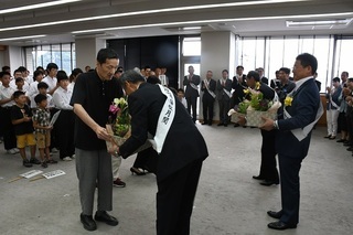 写真：福祉パレード「桐生・みどり地区」式典