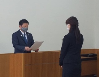 写真：新型コロナウイルス対策室設置及び辞令交付式