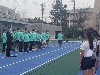 写真：みどり市・桐生市ナイター陸上教室開講式