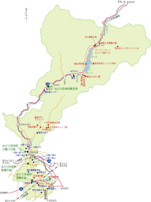 地図：みどり市全体図