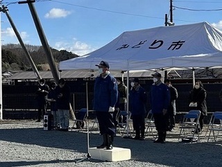 写真：ながめ余興場で文化財防火デー防火訓練