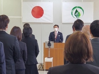 写真：仕事始めの訓示