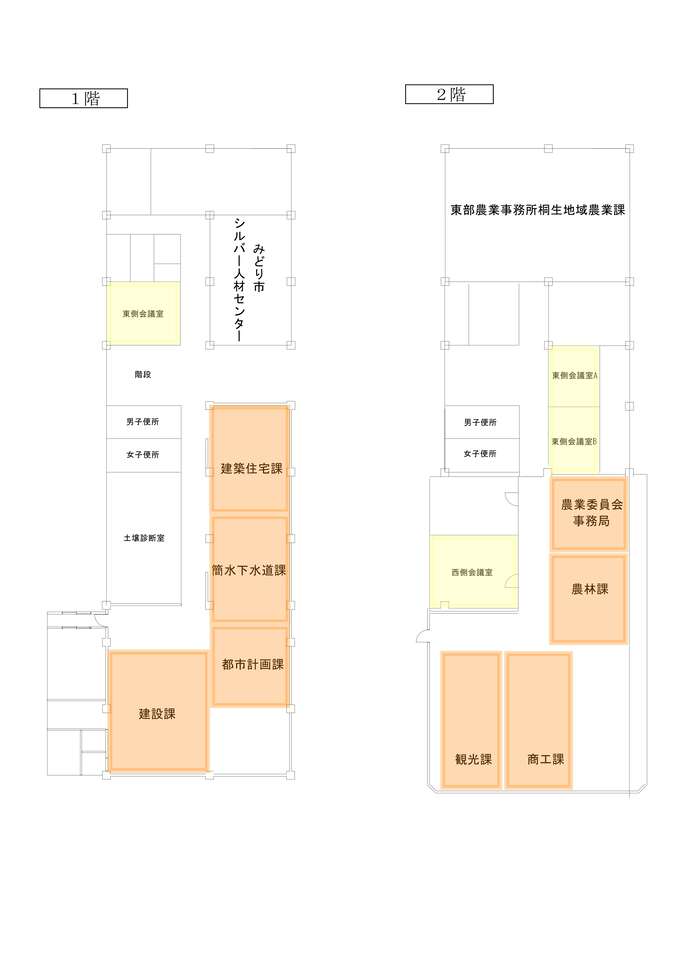 地図　みどり市役所農林業センター配置図