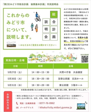 チラシ：これからのみどり市について説明します