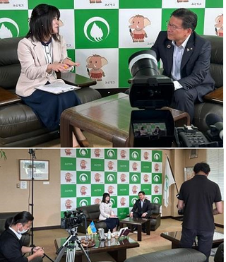 写真：群馬テレビ「35市町村長に聞く」に出演