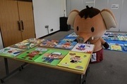 写真：作品を眺めるみどモス