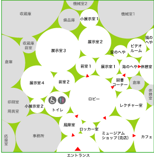 イラスト：富弘美術館館内見取り図