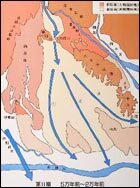 地図；5万年前から2万年前までのおおまま