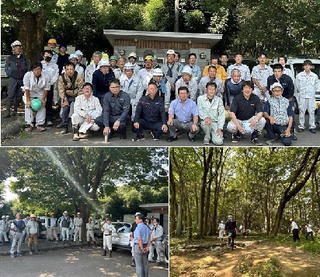 写真：岩宿遺跡のある琴平山で森林整備ボランティア活動