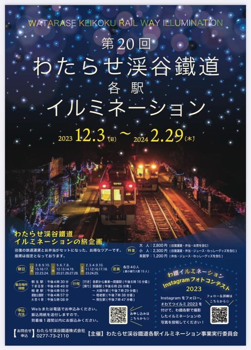 写真：第20回　わたらせ渓谷鐵道各駅イルミネーション