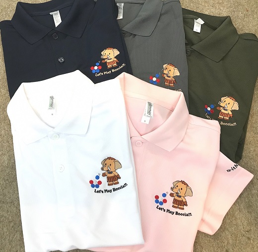 みどり市マスコットキャラクター「みどモス」オリジナルポロシャツ＆Tシャツ 【ボッチャ刺繍】｜株式会社足利屋洋品店