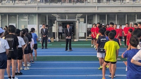 写真：令和6年度桐生市・みどり市小学生ナイター陸上競技教室開講式