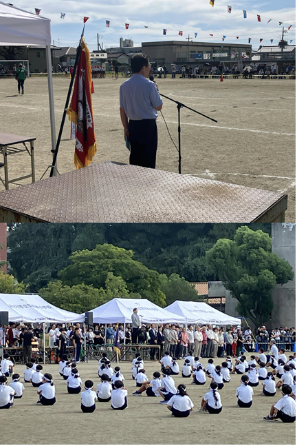 写真：市内小学校等の運動会を視察