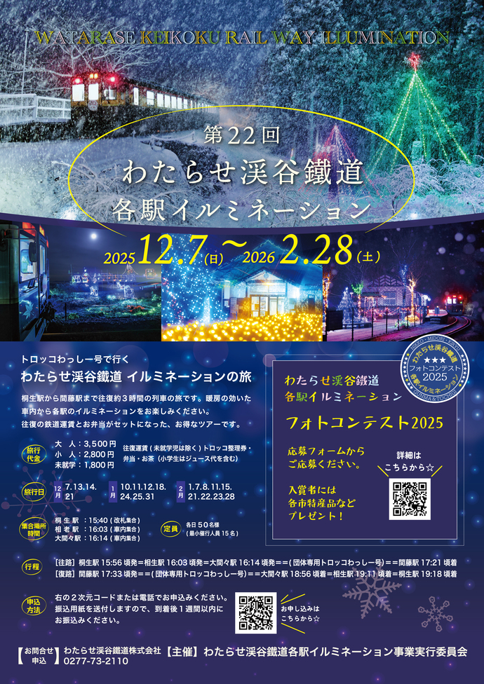 第21回わたらせ渓谷鐵道各駅イルミネーションポスター