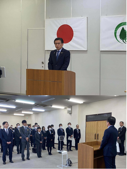 写真：仕事納め訓示