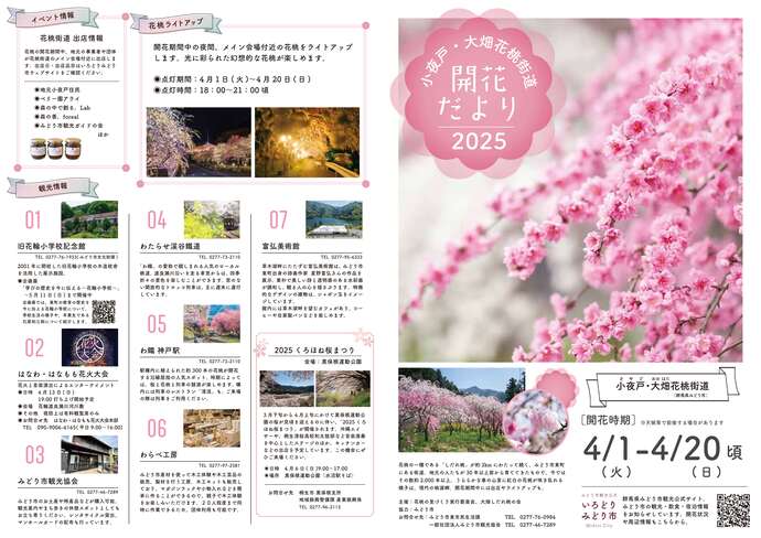小夜戸・大畑花桃街道への案内図