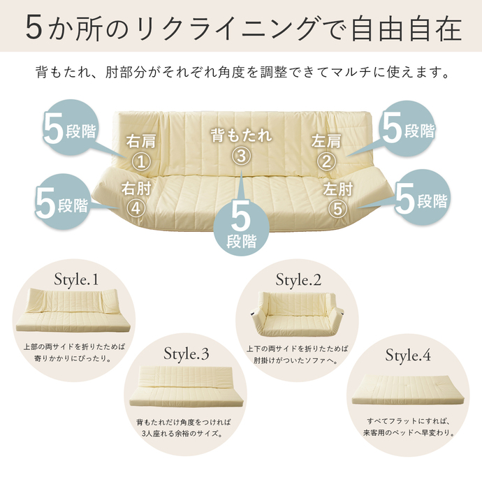 低反発マルチソファ(レザー生地)