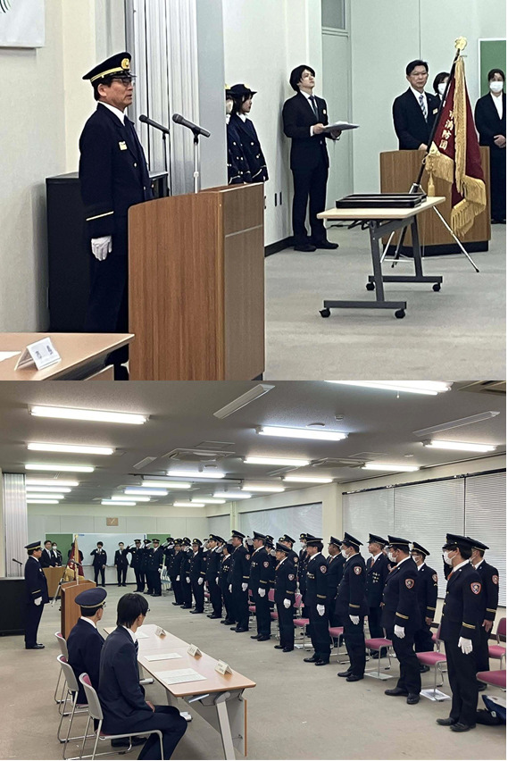 写真：みどり市消防団辞令交付式