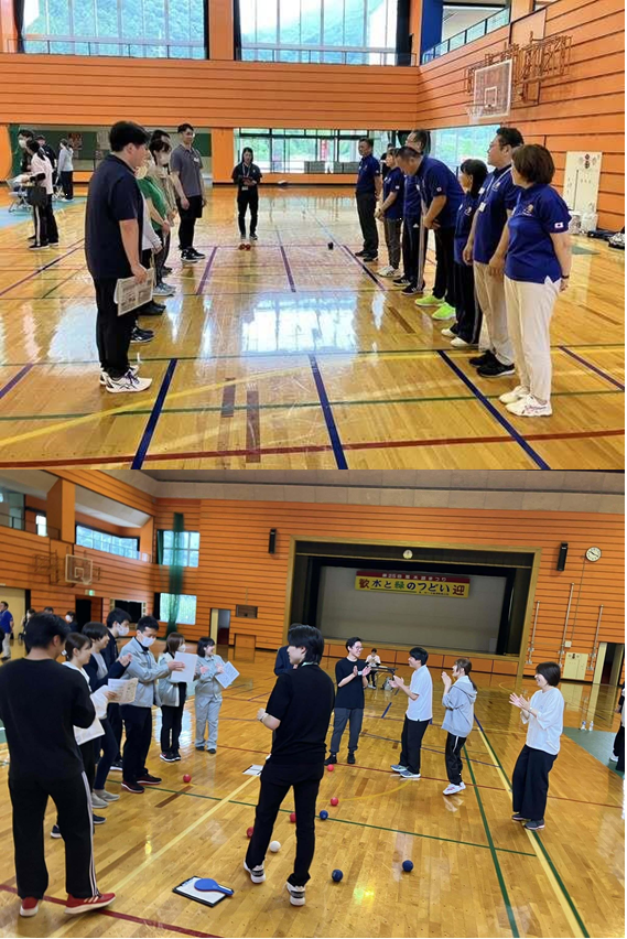 写真：新規職員研修　ボッチャ大会