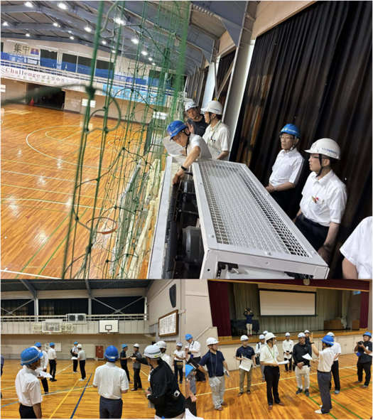 写真:みどり市小中学校体育館エアコン設置視察