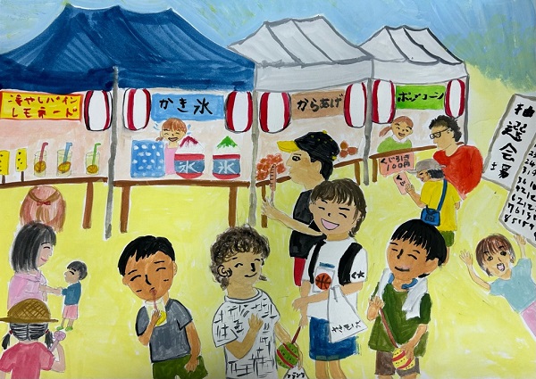 絵の写真：友達と行ったお祭