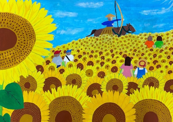 絵の写真：ひまわりの花畑まつり