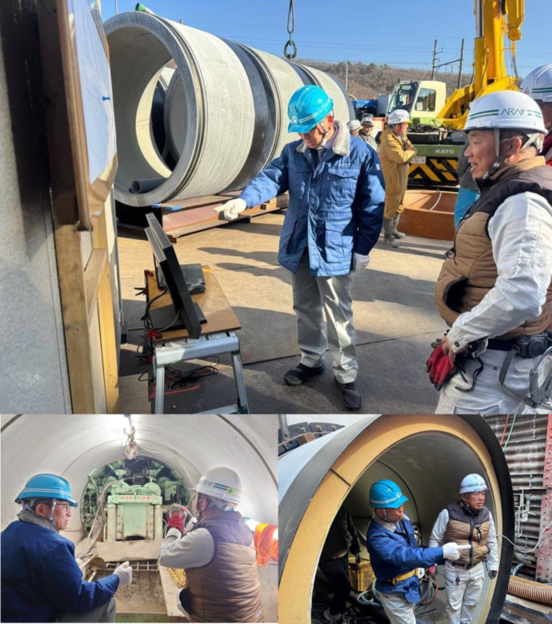 写真：土圧式推進工法の現地視察