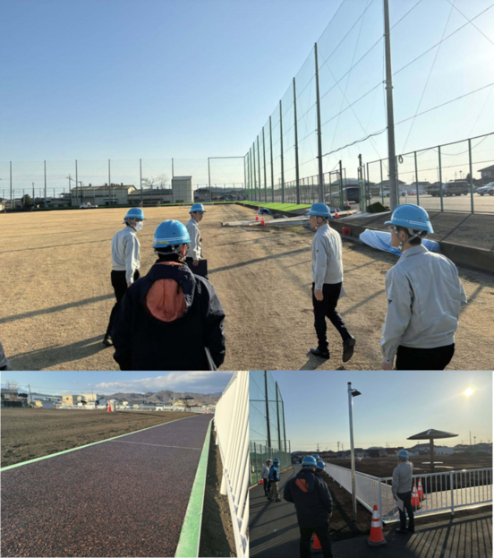 写真： 大間々グラウンドリニューアル工事の現地視察