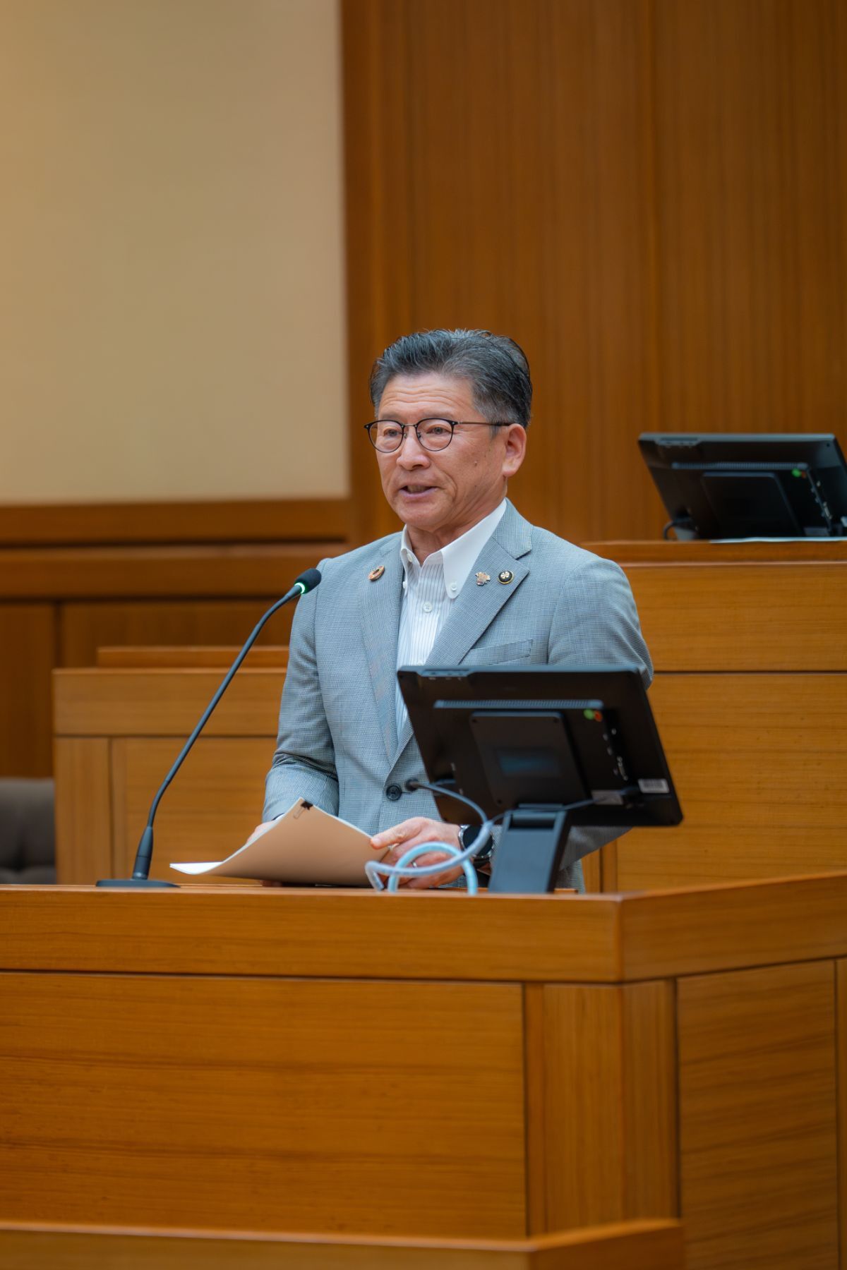 写真:須藤市長の所信表明